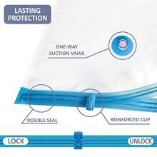 12 Pack Travel Vacuum Storage Bags With Portable Electric Pump, Vacuum Seal Space Saver Bags For Clothing, Vacuum Travel Bags For Luggage - White - View 3