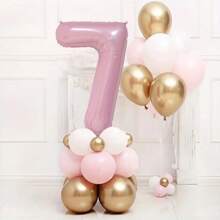 23pcs/Set Blue Pink Crown Number 1 To 9 Balloons Upright 1st Birthday Party Decorations Baby Shower Balloon