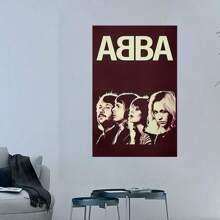 1 pieza Cartel de arte de pared de pintura de lienzo con silueta de banda de música retro, decoración moderna para el hogar, sala de estar, dormitorio, pasillo, opción de marco de regalo