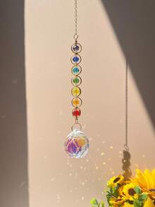 1pc Crystal Suncatcher, Sun-Catching Prisms With Colorful Rainbow Maker And Hanger For Home, Meditation - Multicolor - View 10