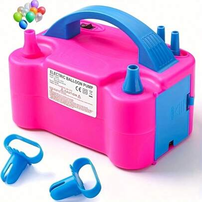 1pc Electric Balloon Air Cushion Pump Tool, Portable Automatic Inflation Machine, Double Hole Inflation Machine, Inflation Machine, Inflation Machine, Inflation Pump, Inflation Machine