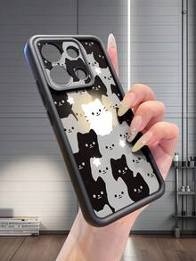 1 件时尚可爱夜光黑猫设计加厚防摔黑色喷砂手机壳适用于 Apple///Redmi/Infinix/Vivo//OPPO - 黑色 - 查看 11
