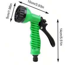 7 Patterns Adjustable Expandable Garden Hose Sprayer, High Pressure Wash Car, Lawn, Outdoor Cleaning, Suitable For Pet Bathing And Outdoor Washing, With Customizable Nozzle - Green - View 5