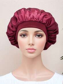 1pc Reusable Large Women Shower Cap, Elastic Adjustable Shower Hat For Long Hair - Shower Cap - View 2