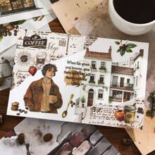 Scrapbook Stickers Book - 20 Sheets Decoractive Papers & 30 Sheets Aesthetic Pre-Cut People Washi Stickers For Journaling Junk Journaling, Decorative Ephemera Arts Craft