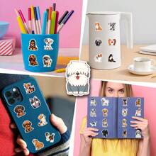 110 piezas de pegatinas mixtas de perros, pegatinas estéticas de vinilo para manualidades, diario, parachoques, monopatín, botella de agua, dibujos animados, casco de , coche y decoración