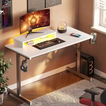 Escritorio Para Juegos LED De 42 Puadas Con Soporte Para Monitor Mesa De Oficina En Casa Para Jugadores De PC En Blanco - blackmarble - View 2
