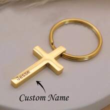 定制镀金十字架钥匙扣 - 手工十字架钥匙扣 - 定制宗教礼物 - 送给妈妈的定制宗教礼物 - 个性化礼物、周年纪念礼物、圣诞礼物、金色、时尚、彩色、复古、男女通用、潮人、简约、休闲、定制、个性化、小饰品 - 彩色 - 查看 11