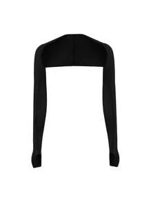 1/2pcs Women's Shirt With Long Vacation Layered Top, Swept Down Shirt, Underskirt, Hoodie, With A Small Fart Curtain Inside, Shawl, Sun Protection Sleeves, Women's Sun Protection, Cool, Shrugged Shoulders