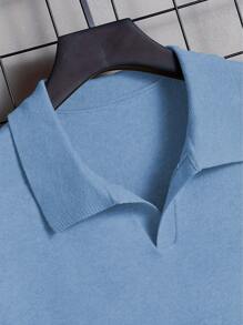 Men Solid Short Sleeve Knit Top