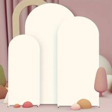 Arch Backdrop, 4ft, 5ft, 6ft, 6.6ft, 7.2ft, 8ft Beige Wedding Arch Cover 2 Sided Spandex Fitted Fabric Arch Backdrop Dome Arch Backdrop Fabric For Birthday Party Wedding Arch Stand Decoration, (Stand Not Included , Fabric Background Only)