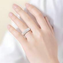1 Stück Mode 5-Reihen geschwungener Perlen Keramik Edelstahl Ring, vielseitig für Paar im Alltag & Festivalmode, Geschenkring
