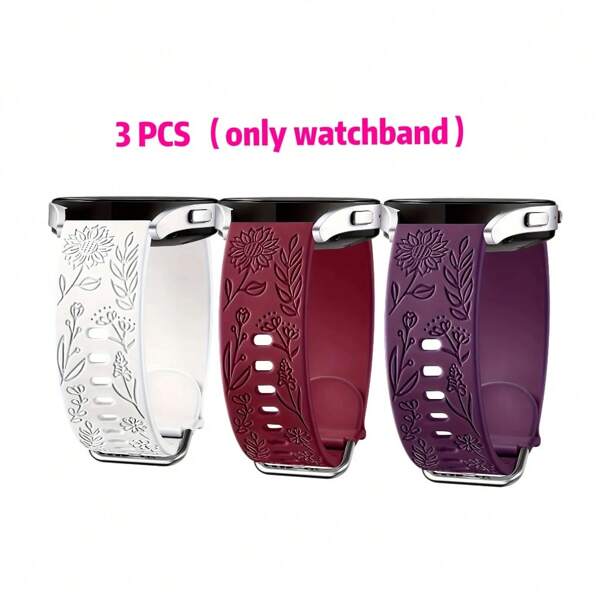 3 piezas Correa compatible con Samsung Galaxy Watch 7/6/5/4 de 40 mm y 44 mm/Correa clásica de 43 mm y 47 mm, correa de repuesto de silicona ultra suave de 20 mm compatible con Samsung, adecuada para hombres y mujeres (sin reloj)