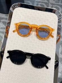 1 Stück/2 Stück/3 Stück/4 Stück Damen Mode Brillen 2025 Neu Rund Multi-Farben Mode Brillen geeignet für Ausflüge, Reisen, Vintage Stil, Musikfestivals, vielseitig einsetzbar für Sommerurlaub am Strand, Outdoor, Reisen