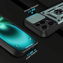 全新军用风格手机壳，带隐藏支架，防摔保护手机壳，适用于 Apple 11/12/13/14/15/16 Pro Max、Galaxy S22/23/24/S25+ Ultra、A04/A05/A14/A15/A24/A25/A34/A54、A56、A36、A26 防水防震防刮 - 綠色 - 查看 4