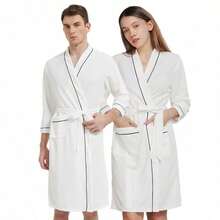 2025 New Four Seasons European And American Waffle Couple Bathrobe Summer Vacation Home Bathroom Decoration