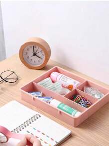 1 Peça Organizador de Gaveta de Mesa com 4 Compartimentos, Caixa de Armazenamento de Gaveta Plástica Simples para Uso Doméstico Sem Furos, Organizador de Papelaria de Mesa, Caixa de Classificação e Armazenamento de Itens Pequenos, Organizador Empilhável de 4 Níveis, Necessidade de Verão para Organizador de Armazenamento Presente de Viagem para Mulheres