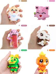 pokemon Small Particle Creative Building Blocks, Suitable For Bedroom Decor, Desktop Ornament, Planter, Birthday Gift, New Year's Gift, Gift For Women/Girlfriend, Study/Office Desk Accessory, Gift For College Students