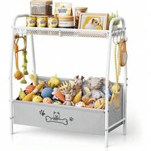 Local Shipping- Trapezoid Dog Toy Box For Dog Stuff, Toy Holder Chest For Pet Dog Cat, Dog Essentials For Dog Accessories, Dog Gift Basket Living Room Large Dog Toy Basket, Dog Toy Bin With Storage Organizer - 白色 - 查看 2