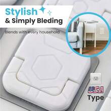 Copertura di protezione per prese elettriche standard americane - 10 prese con coperchio, copertura protettiva per prese di corrente, adatta per uso domestico, a 3 artigli quadrati con maniglia, colore bianco, elemento essenziale per la prevenzione di scosse elettriche domestiche