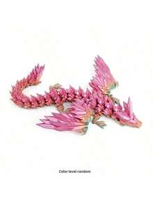 1pc 4D Printed Flying Dragon With Movable Wings And Joints, Animated Animal Model Dragon Egg Crystal Decoration, Birthday, Easter, April Fool's Day, Perfect Gift, Toy