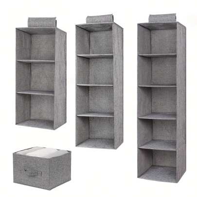 1 件灰色/米色内衣收纳袋、悬挂式收纳袋、床边壁挂式收纳袋、布艺悬挂式收纳袋、帽子收纳袋、无纺布可洗收纳袋、橱柜衣柜收纳袋