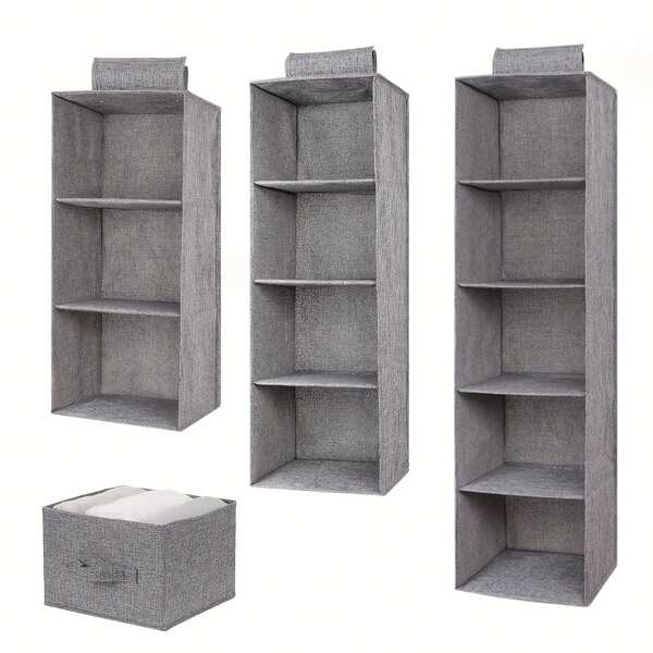 1pc Gray/Beige Underwear Storage Bag, Hanging Storage Bag, Bedside Wall Hanging Storage Bag, Fabric Hanging Storage Bag, Hat Storage Bag, Non-Woven Fabric Washable Storage Bag, Cabinet Wardrobe Organizer