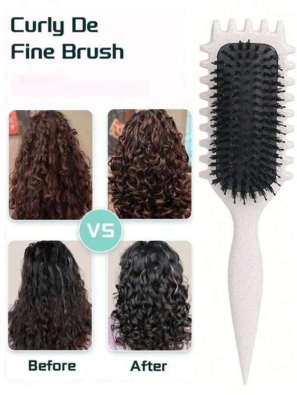 Curl Defining Hair Brush, 2025 Flash Boar Bristle Styling Brush For Curly Hair, Shaping & Defining Curls For Women