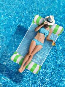 Schwimmring, aufblasbares Schwebebett, gestreifter Hängestuhl-Sonnenliege, Pool-Schwimmhilfe, Wassermatte für Schwimmbad, Sommer-Strandurlaubs-Accessoires, Strandutensilien