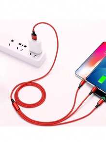 Cable de carga USB trenzado de nailon 3 en 1, conector universal de carga rápida USB a Lightning/Tipo-C/Micro USB, redondo mate 36V macho a macho, salida de 10-20W para iPhone y talla grande. Cable de datos y carga múltiple USB de carga rápida 3 en 1 colorido, cable de carga Tipo C Micro, cable de datos de carga súper rápida, adecuado para iPhone, teléfonos Tipo-C, teléfonos Android.