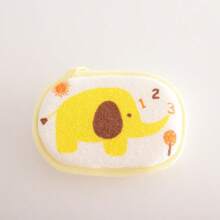 2pcs/Set Teens Bath & Shampoo Brush Set - Soft Silicone, Gentle Scalp Massage, Easy Clean Hair Comb, Cartoon Elephant Washcloth, Soft Lathering Scrubber, Body Hair Cleaning Sponge, Bathing Supplies, Suitable For Teens