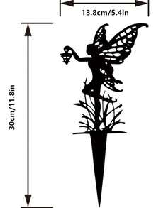 1 szt. Kreatywny Kwiat Wróżka Artystyczny Dekor Wiatrowskaz Zewnętrzny Ogród Metalowy Rzemiosło, Dekoracja Ogrodowa