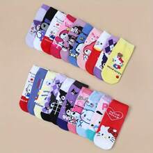Sanrio 5 Pairs Of Random Sanrio Hello Kitty Culomi Socks Casual And Versatile For Everyday Wear Youth Socks Low Vamp Summer Short Tube Socks No Show Socks