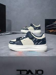 Zapatillas unisex, zapatos escolares para niños, zapatos deportivos casuales de estudiante, zapatos deportivos de color de contraste para actividades al aire libre, antideslizantes, zapatos para correr