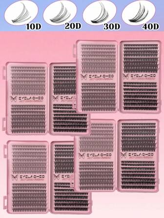 640pcs D-Curl Eyelash Extension Kit, 10D-40D 8-16mm DIY Individual Fake Lashes, 3D Faux Mink Dramatic Curly Lashes For Drama, Daily Makeup, Cosplay, Full Face And Everyday Wear, Portable For Daily Use Or Going Out