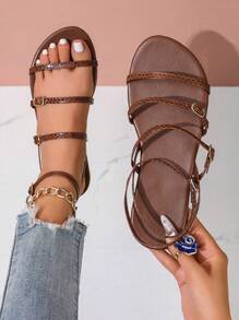Women's Fashionable Golden Simple Flat Sandals, Solid Color Buckle Shiny Fashionable And Comfortable Open Toe Sandals, 2025 New Summer Glamorous High-End Round Toe Sandals, Casual Women's Shoes Suitable For Outdoor And Party Wear, Sexy Shoes For Women,Ladies Shoes,Gold Shoes,Sparkly Sandals,Gold Sandals,Snake Pattern,Suitable For Vacation And Beach Fun