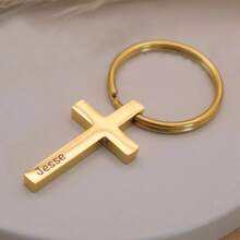 定制镀金十字架钥匙扣 - 手工十字架钥匙扣 - 定制宗教礼物 - 送给妈妈的定制宗教礼物 - 个性化礼物、周年纪念礼物、圣诞礼物、金色、时尚、彩色、复古、男女通用、潮人、简约、休闲、定制、个性化、小饰品 - 彩色 - 查看 6