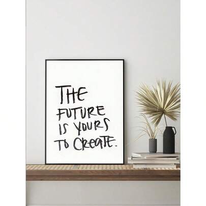 1PC Canvas Painting Wall Arts Be The Best Version Of You Home Decor Inspirational Quotes Motivational Posters Optional Frame ,Wall Art With Frame