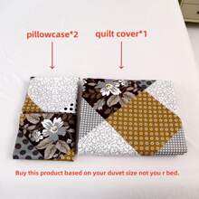 3pcs Printed Brushed Duvet Cover Set [Duvet Cover + 2 Pillowcases], No Sheet, No Filler, Popular Diagonal Striped, New Floral Design, Soft & Comfortable Material, Suitable For Bedroom, Hotel, Dorm, Apartment