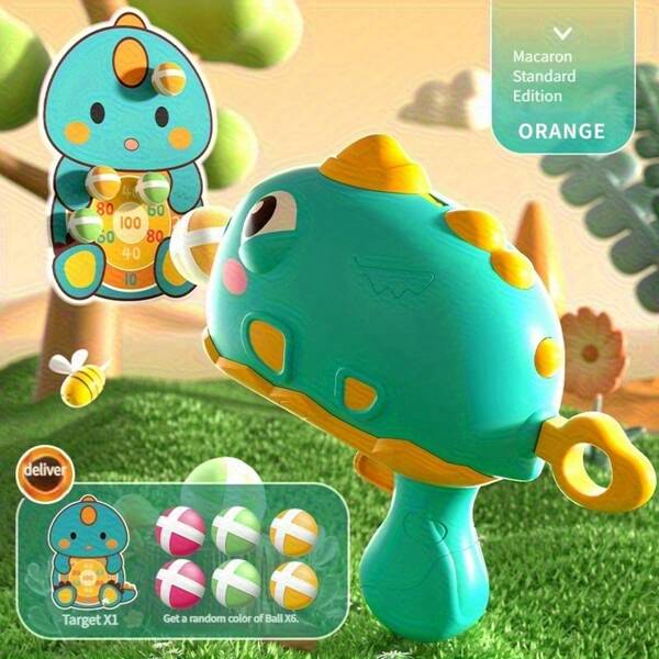 Juguete interactivo con pistola de bolas pegajosas con forma de dinosaurio, juego educativo de tiro al blanco con dibujos animados, juguete entretenido e interactivo para niños, al por mayor
