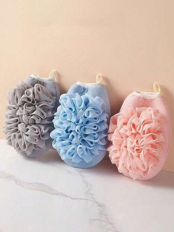 2pcs,Two-In-One Bath Towel And Bath Flower, A Special Bath Towel For Women That Won't Harm The Skin, Back Rubbing, Home Bath Gloves, A Perfect Bathing Tool