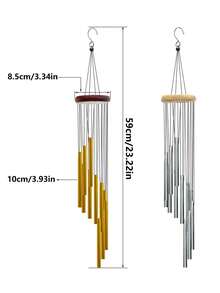 1pc Metal Small Wind Chime Decoration, Equipped With 12 Tuning Tubes, Soothes The Melody, Commemorates Sympathy Wind Chime Pendant, No Electricity, Suitable For Indoor And Outdoor, Room, Balcony, Courtyard, Garden, Party, Birthday, Valentine's Day, Christmas, Holiday Decoration, Is The Best Gift For Women, Sisters, Mothers, Neighbors - Multicolor - View 5