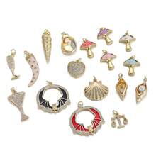 1 件铜微镶嵌锆石时尚高端海洋系列 DIY 吊坠、蘑菇吊坠项链、手链、耳环、珠宝配饰 - 彩色 - 查看 11