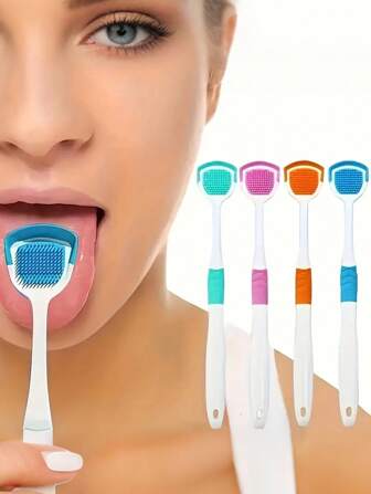 1/3/5pcs Soft Silicone Tongue Cleaner With Comfortable Handle, Adult Dental Hygiene Essential, Multifunctional Tongue Scraper