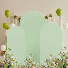 Bogenförmiger Hintergrund, 1,5 m, 1,8 m, 2 m, 2,2 m, Matcha-grüne Hochzeitsbogen-Abdeckung, 2-seitiger Spandex-Strick-Bogen-Hintergrund Kuppelbogen Hintergrund Stoff für Geburtstags-Party Hochzeitsbogen-Ständer Dekoration (Bogen NICHT enthalten, nur Stoffhintergrund) - Matcha-Grün - Übersicht 14