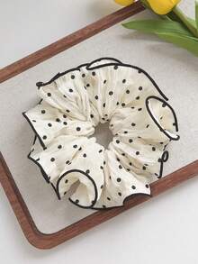 1pc Elegant Bohemian Style Extra Large Silk Hair Scrunchie, Big Size Elastic Satin Oversized Hair Tie, Fluffy Huge Hair Donut, Suitable For Daily Or Vacation To Prevent Frizz And Breakage,Cat Ears Scrunchies Scrunchy Hair Ties, Casual Ponytail Head Accessories