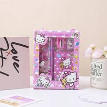 Sanrio 1 Box 6pcs, Sanrio Stationery Gift Set - Cartoon-Themed Notebook, Purse, Straightedge, Pencil, Pencil Tool, And Pencil Eraser - School Supplies & Prizes (Packaging Style Random) For Office, School, Drawing, Students, Boys & Girls, Halloween Decoration, Christmas,Back To School
