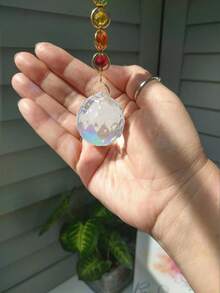 1pc Crystal Suncatcher, Sun-Catching Prisms With Colorful Rainbow Maker And Hanger For Home, Meditation - Multicolor - View 4