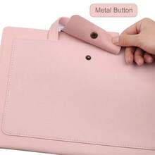 笔记本电脑保护套，防水皮革笔记本电脑公文包，超薄PC便携包 - 粉色 - 查看 5