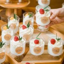 36/20/10 Pcs Transparent Dessert Cups (With Spoons), 5oz Pudding Cups, Appetizer, Mousse, Tiramisu, Ice Cream, Yogurt, Snow Cone Cups - Great For Birthday Party, Wedding, Baby Shower, Catering, Cocktail, Buffet, Graduation, Holiday Event